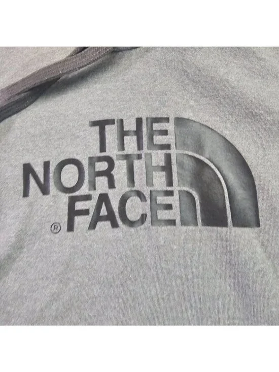 The North Face Mens Gray Pullover Hoodie Sweatshirt Size M Logo Fleece Cotton - Picture 4 of 14